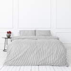 Bettwäsche set "Grey stripe“. Bettwäsche Baumwolle, 135/140x200 cm
