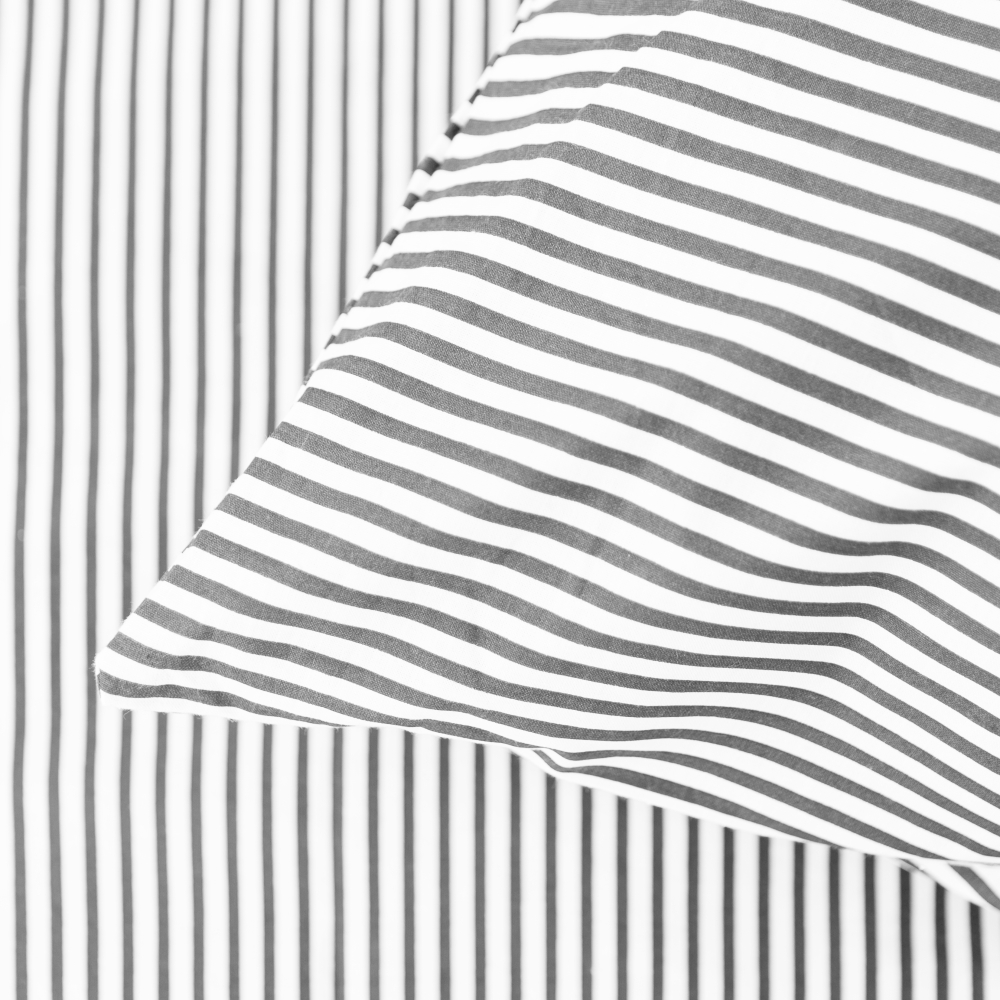 Bettwäsche set "Grey stripe“. Bettwäsche Baumwolle, 135/140x200 cm