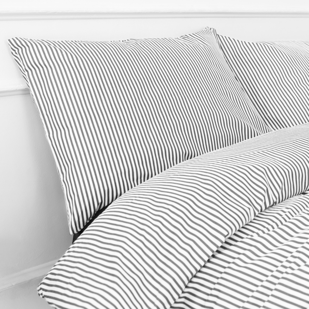 Bettwäsche set "Grey stripe“. Bettwäsche Baumwolle, 135/140x200 cm