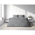 Premium satin bettwäsche set "Grey stripe 3 mm". Bettwäsche aus Satin, 200x220 cm