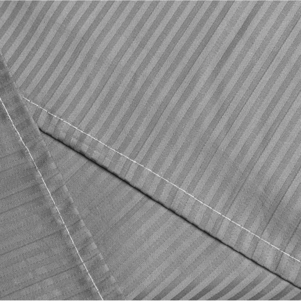 Premium satin bettwäsche set "Grey stripe 3 mm". Bettwäsche aus Satin, 200x220 cm
