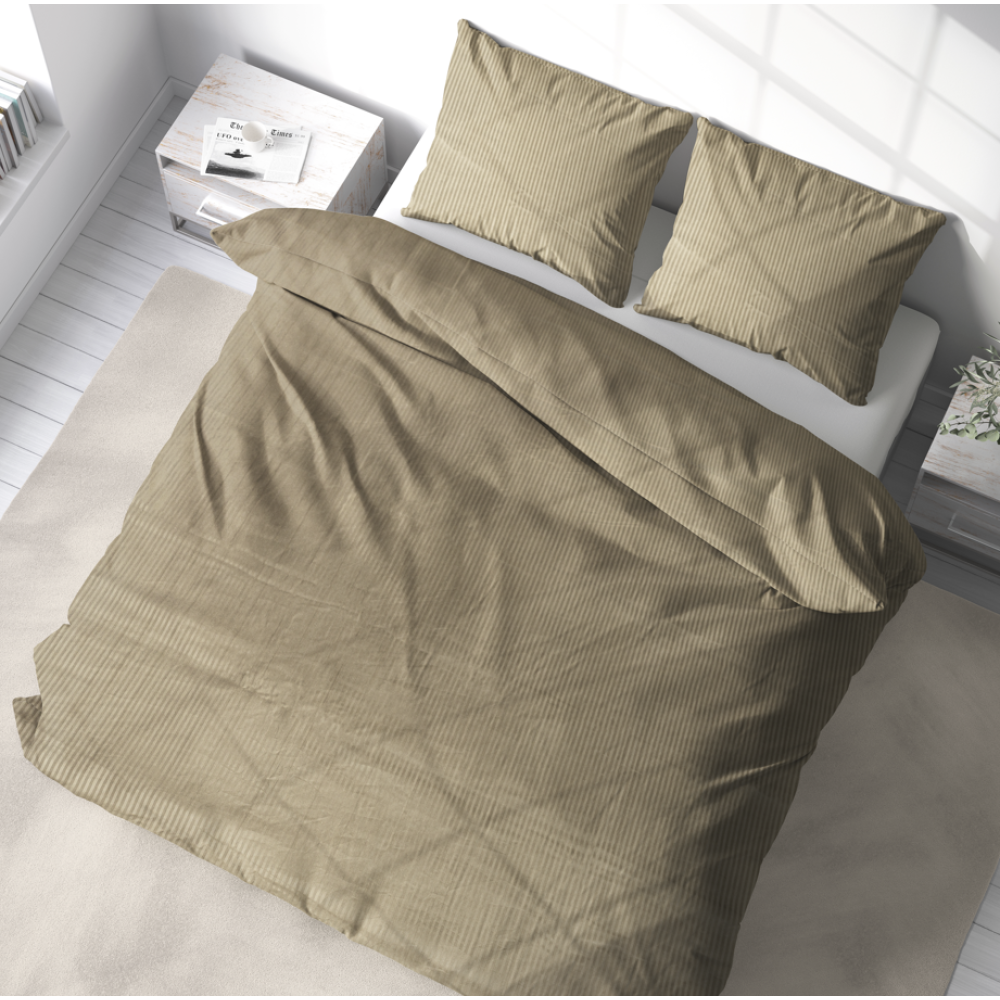Premium satin bettwäsche set "Brown stripe 3 mm". Bettwäsche aus Satin, 155/160x200 cm, 200x220 cm