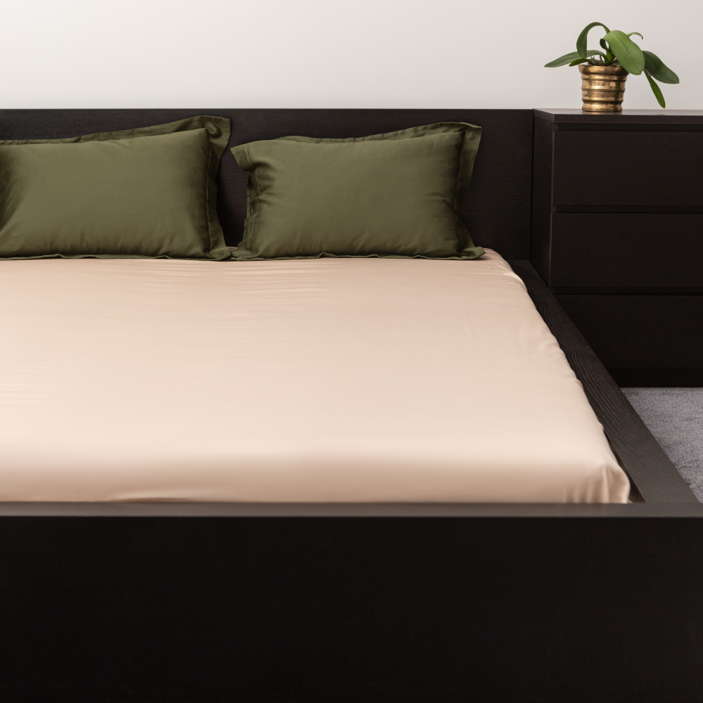 Satin Bettlaken „Classic coffee“. Bettlaken, 150x220 cm, 180x220 cm, 200x220 cm, 220x240 cm