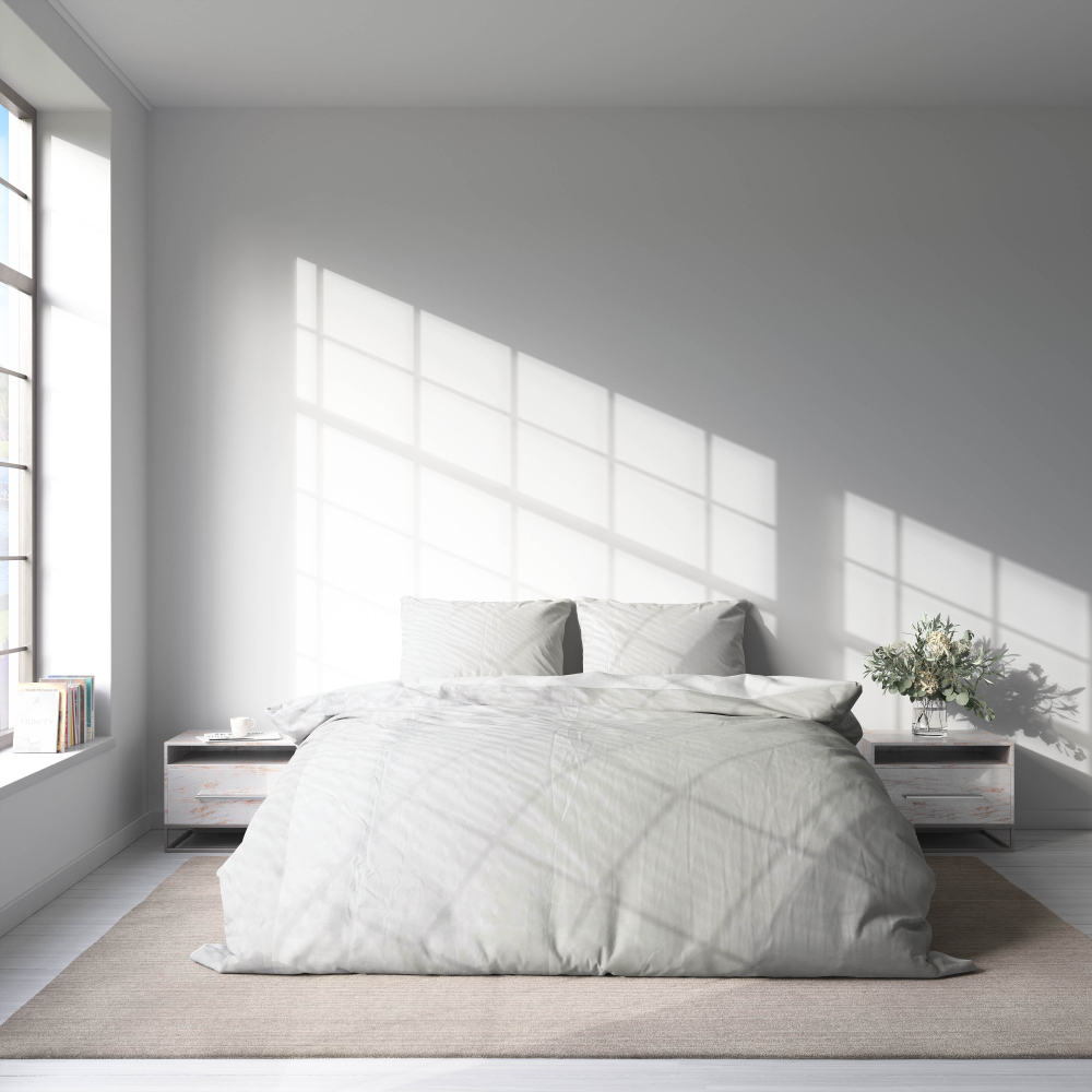 Seersucker Bettwäsche "Pure white stripes". Bettwäsche 200x200, 200x200 cm, 200x220 cm