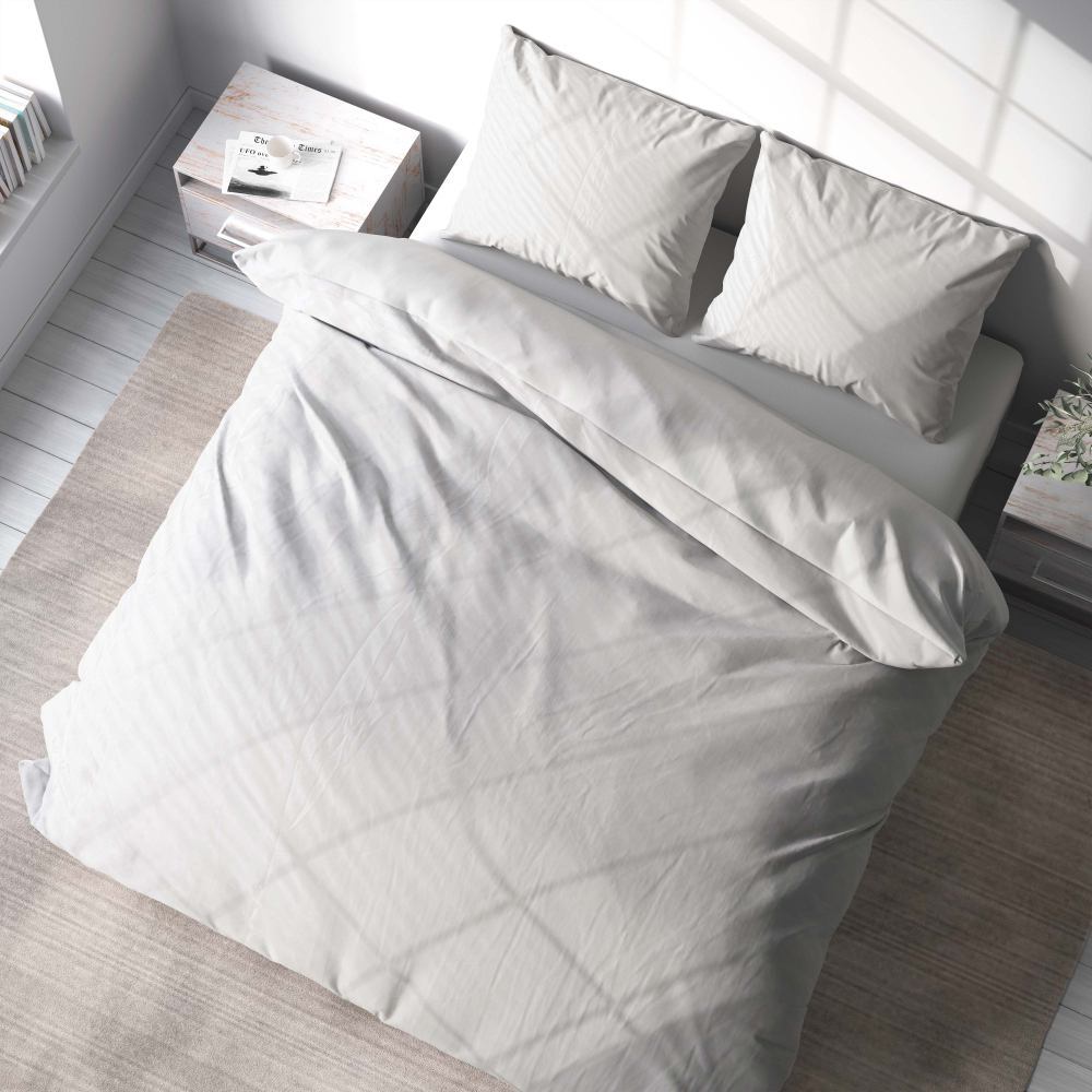 Seersucker Bettwäsche "Pure white stripes". Bettwäsche 200x200, 200x200 cm, 200x220 cm