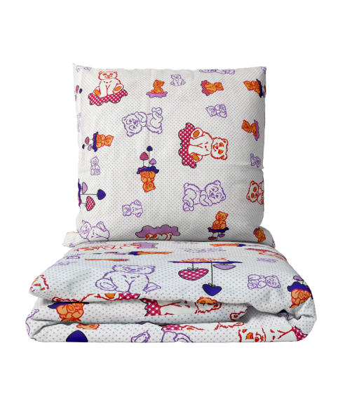 Kinderbettwäsche "Violet bears". Kinderbettwäsche