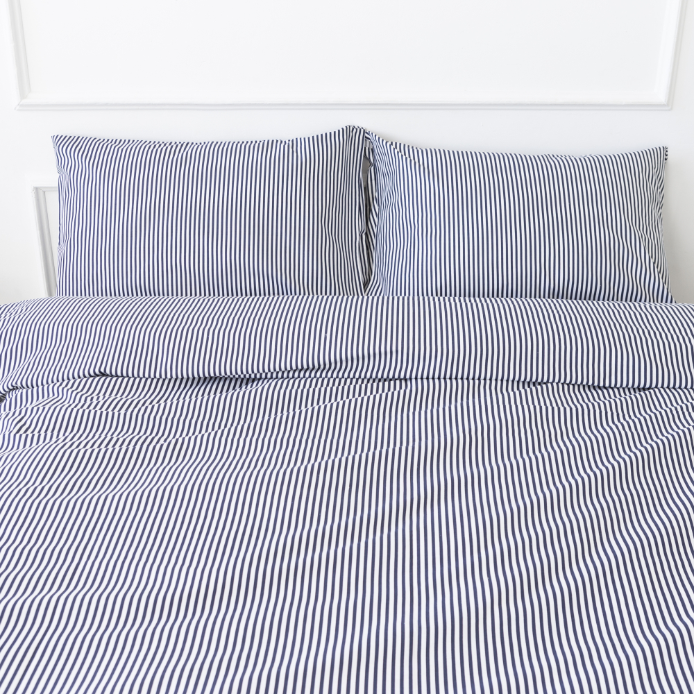 Bettwäsche set "Blue stripes". Bettwäsche Baumwolle, 135/140x200 cm