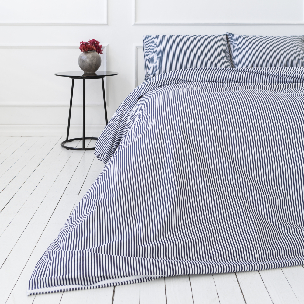 Bettwäsche set "Blue stripes". Bettwäsche Baumwolle, 135/140x200 cm