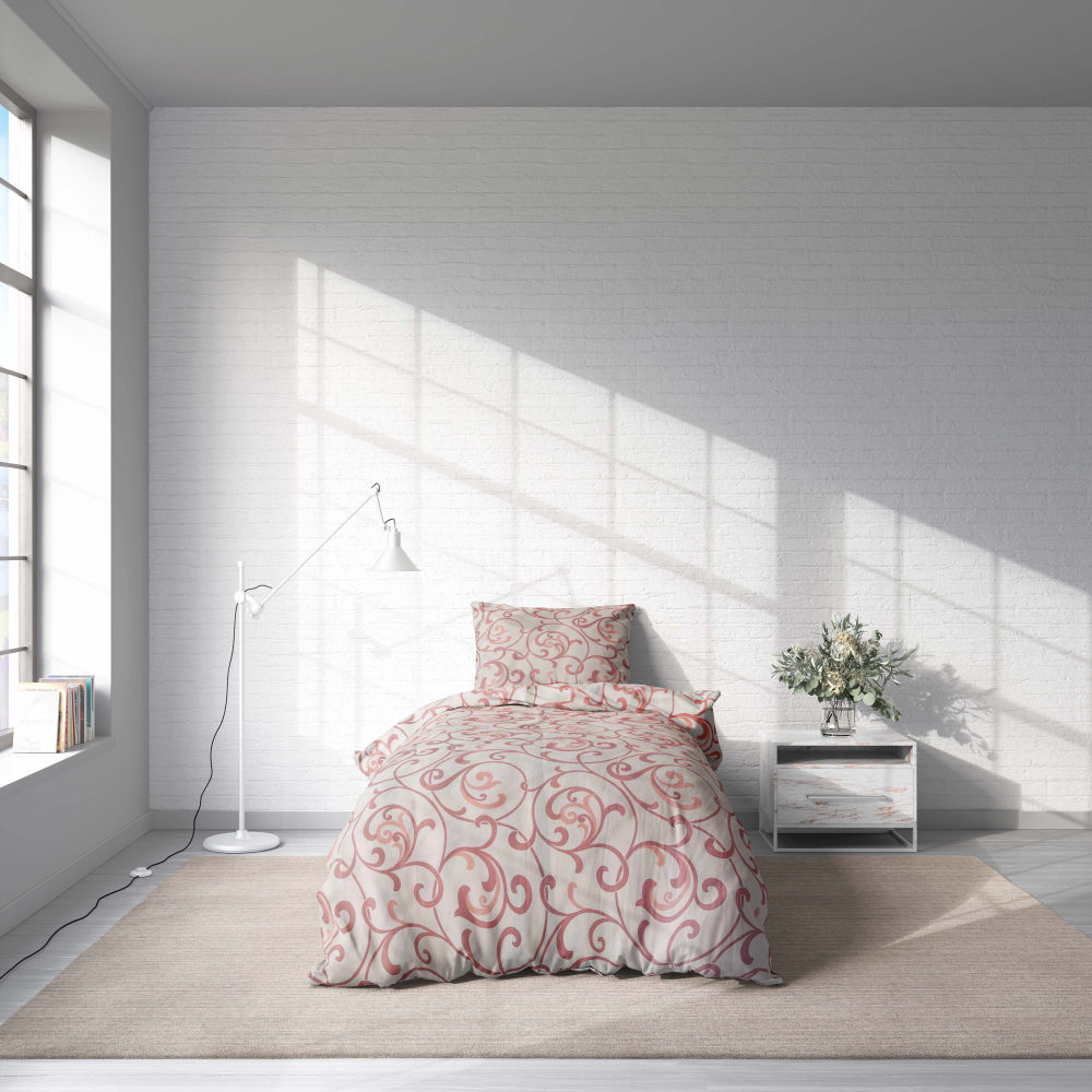 Premium satin bettwäsche set "Curls". Bettwäsche aus Satin, 135/140x200 cm