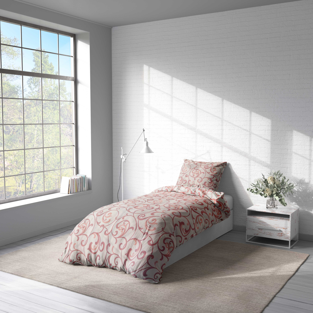 Premium satin bettwäsche set "Curls". Bettwäsche aus Satin, 135/140x200 cm