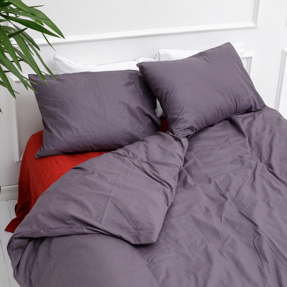 Bettwäsche set "Classic dark purple“. Bettwäsche Baumwolle, 155/160x200 cm