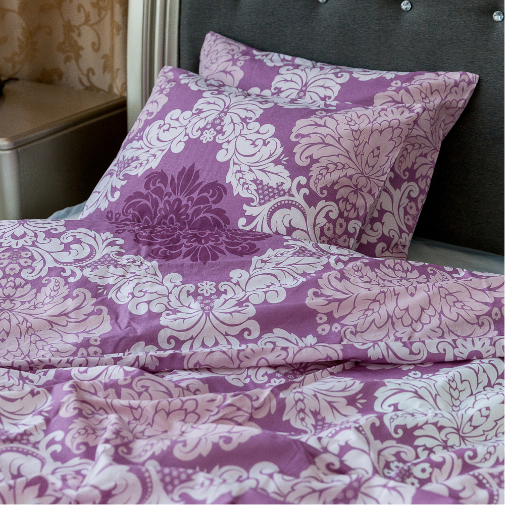 Bettwäsche set "Mona purple“. Bettwäsche Baumwolle, 135/140x200 cm