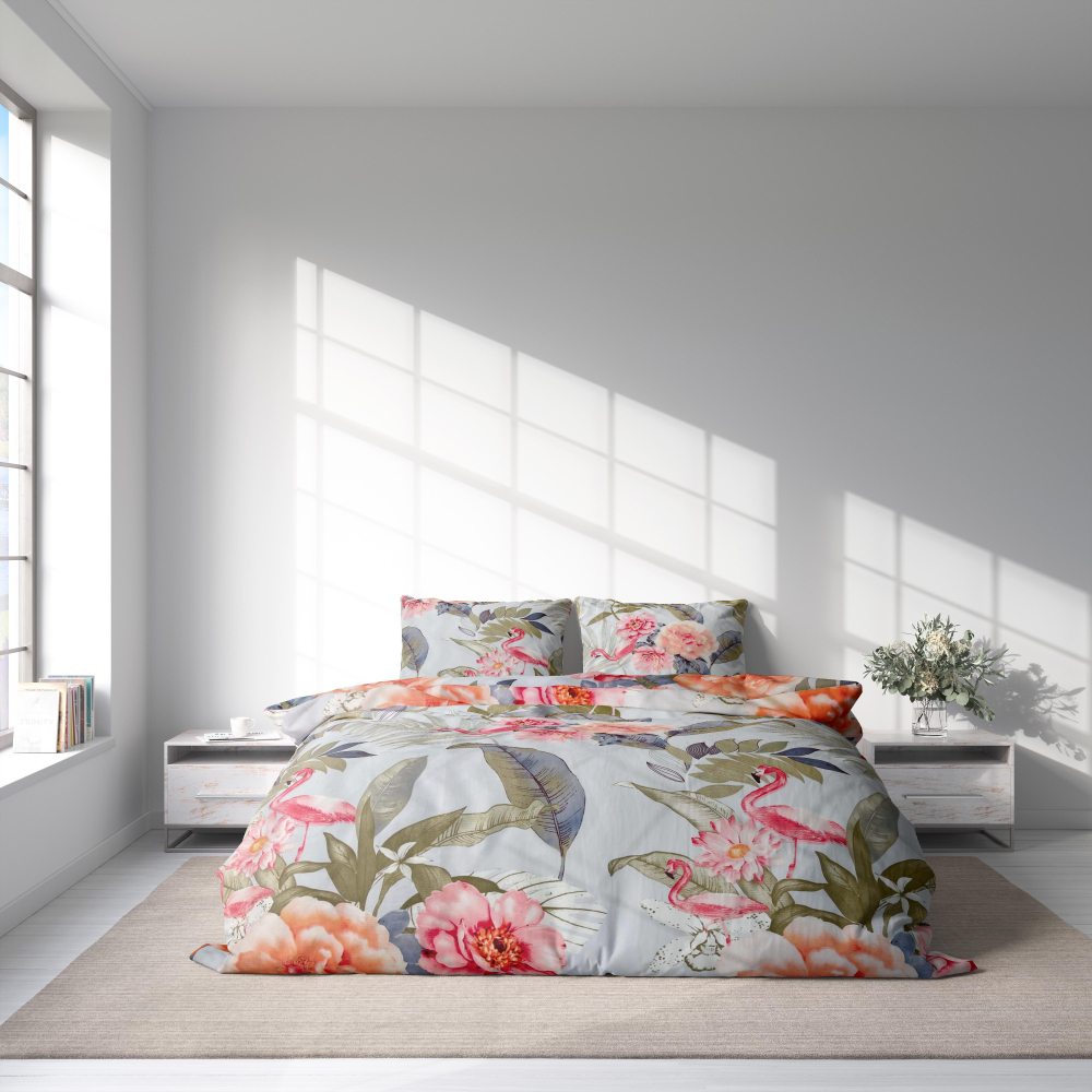 Bettwäsche set „Flamingo“. Bettwäsche 140x200, 135/140x200 cm, 180x200 cm