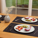 Tischset „Linen black“ 4 stk.. Tischdecke aus Leinen, 30x45 cm
