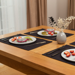 Tischset „Linen black“ 4 stk.. Tischdecke aus Leinen, 30x45 cm
