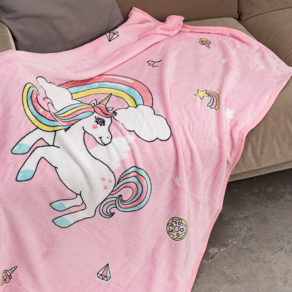 Kinderdecke „Unicorn“. Kinderbettwäsche, 100x150 cm