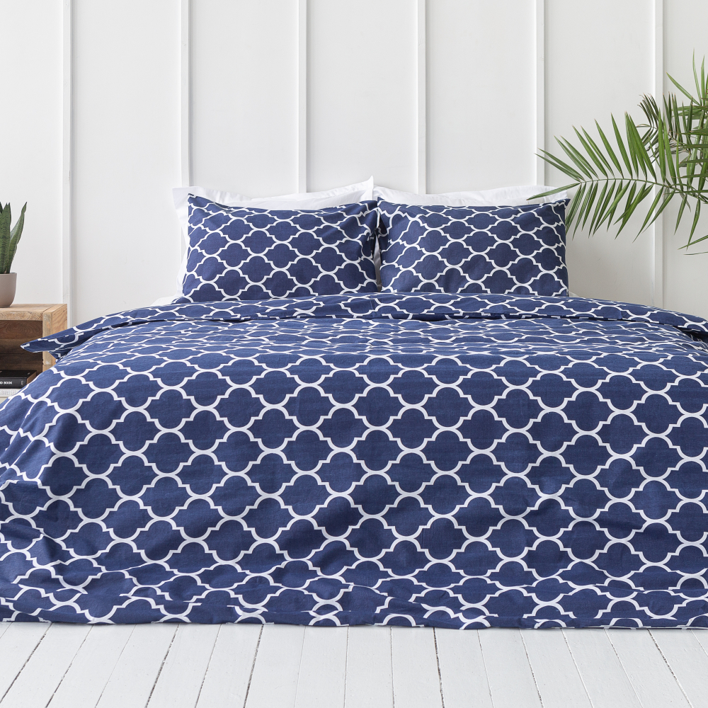 Bettwäsche set "Morocco dark blue“. Bettwäsche Baumwolle, 135/140x200 cm