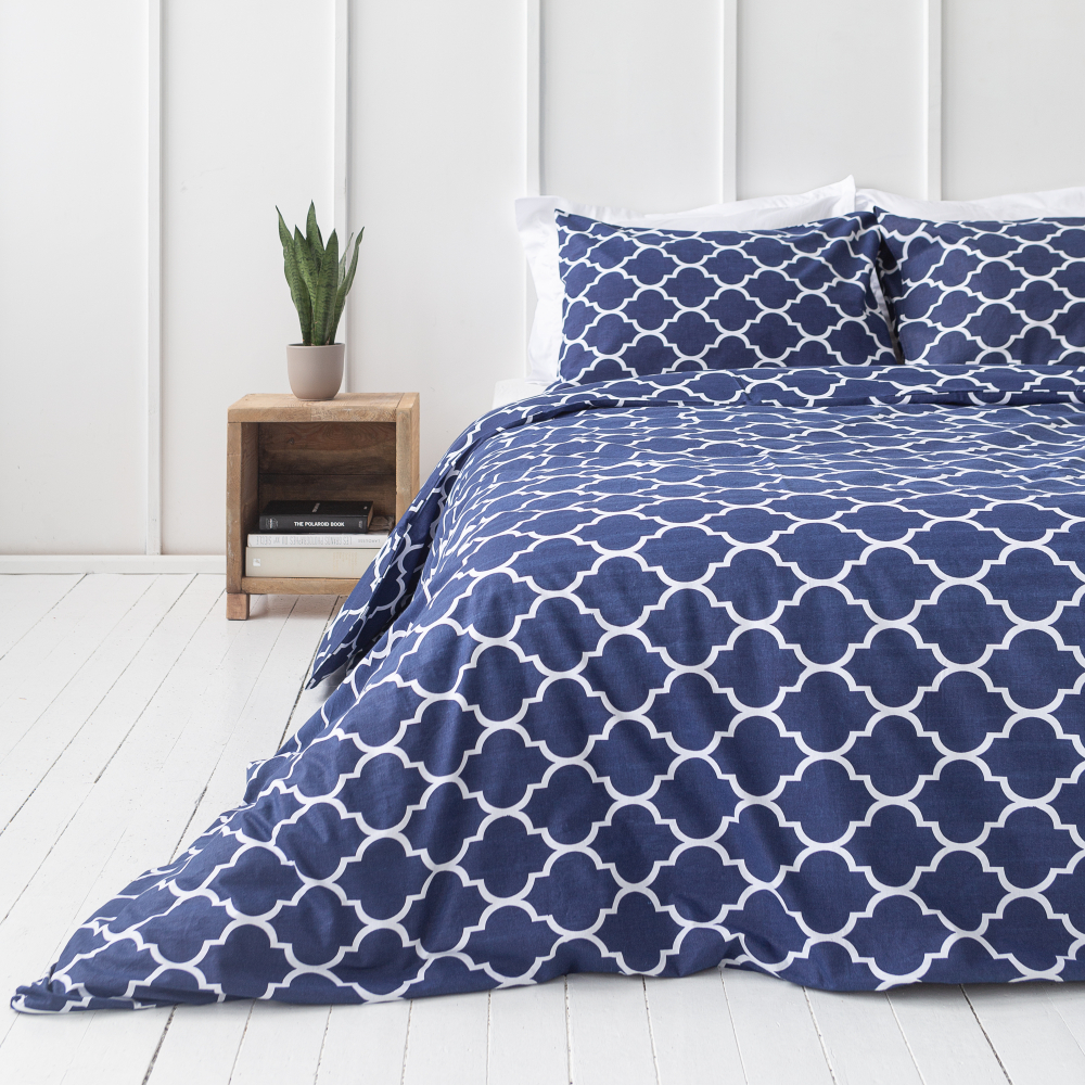 Bettwäsche set "Morocco dark blue“. Bettwäsche Baumwolle, 135/140x200 cm