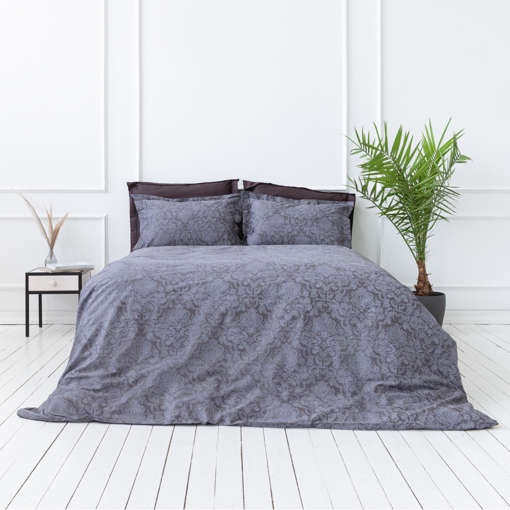 Premium satin bettwäsche set "Cacao light". Bettwäsche aus Satin, 200x220 cm