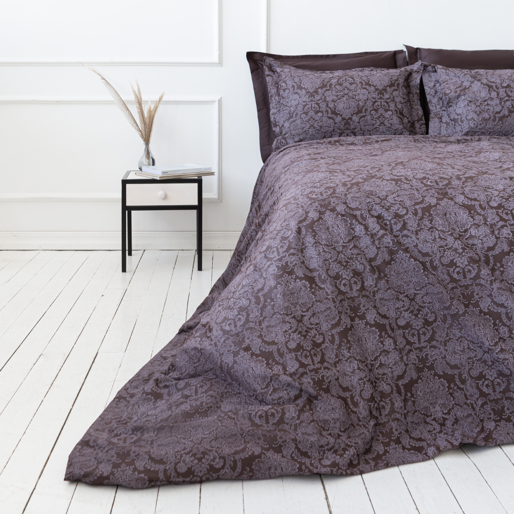 Premium satin bettwäsche set "Cacao". Bettwäsche aus Satin, 200x220 cm