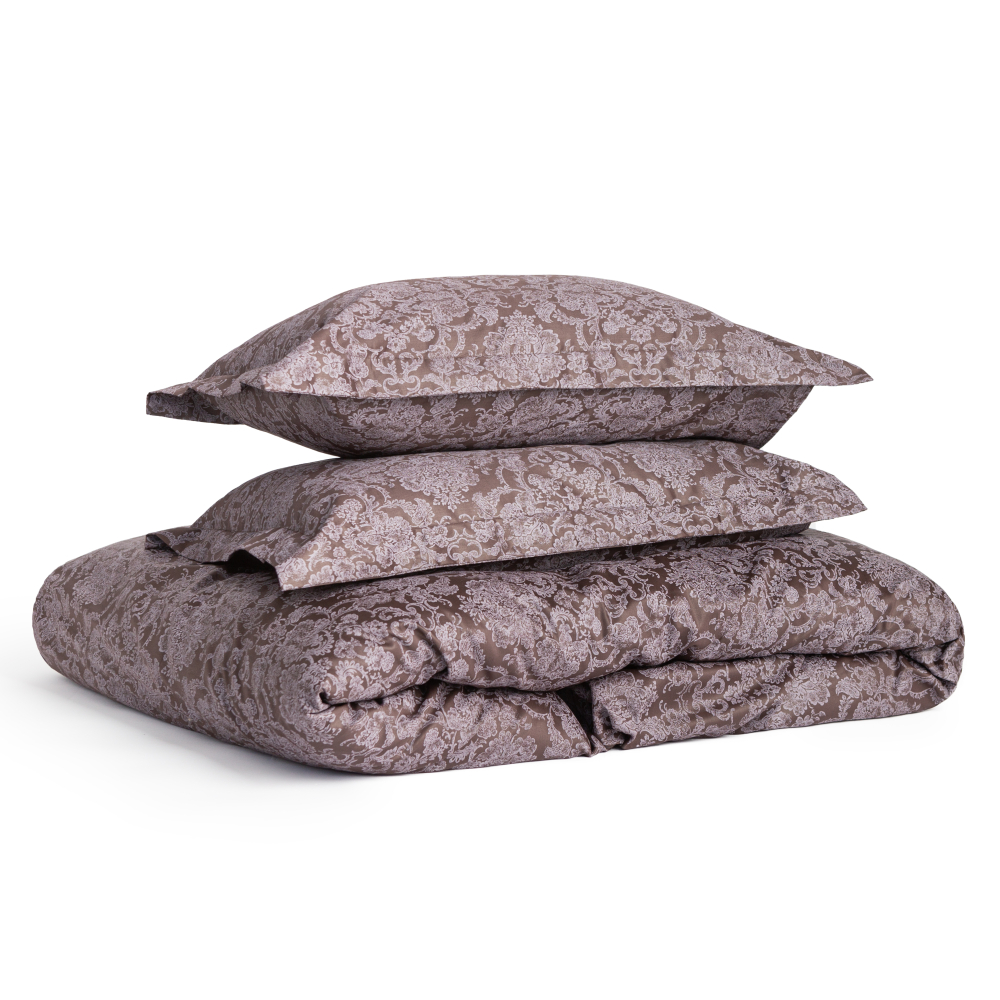 Premium satin bettwäsche set "Cacao". Bettwäsche aus Satin, 200x220 cm
