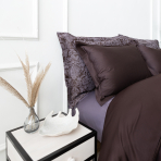 Premium satin bettwäsche set "Chocolate". Bettwäsche aus Satin, 135/140x200 cm, 200x200 cm, 200x220 cm