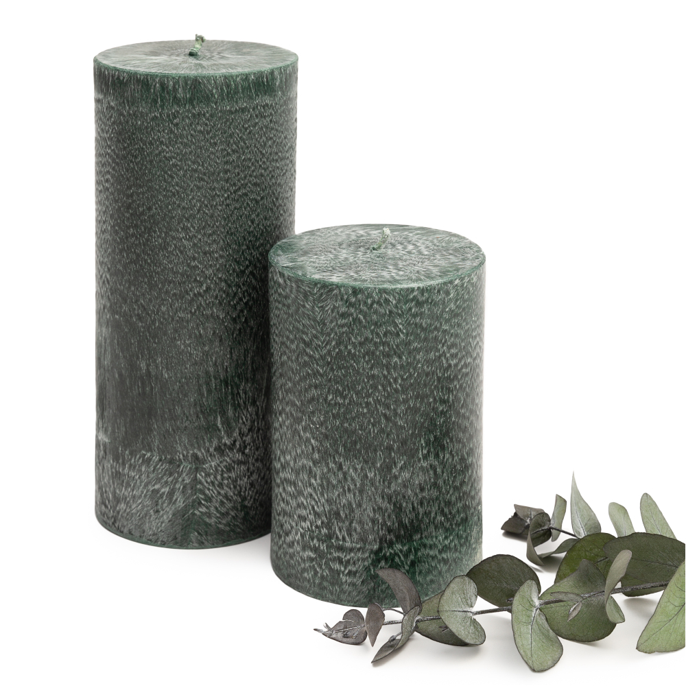 Handgefertigte runde Kerze „Emerald“ 1 Stk.. Kerzen