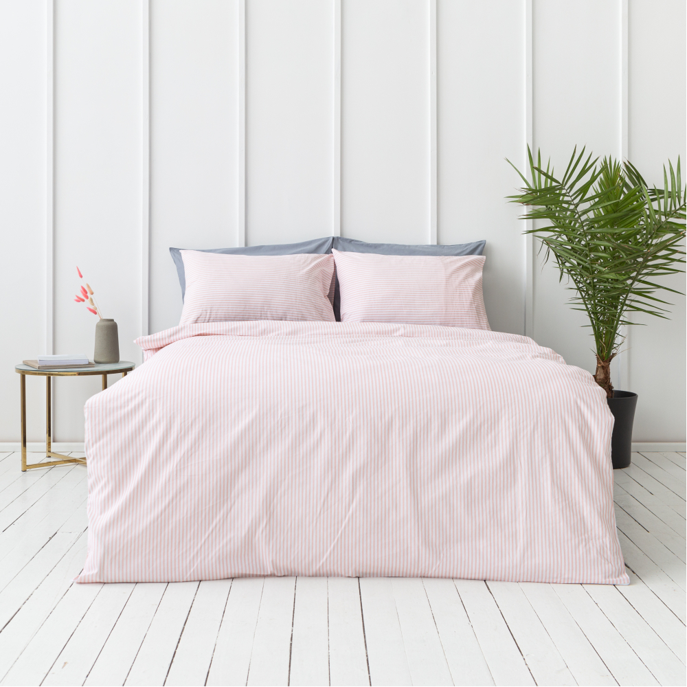 Bettwäsche set "Rose stripes". Bettwäsche Baumwolle, 135/140x200 cm