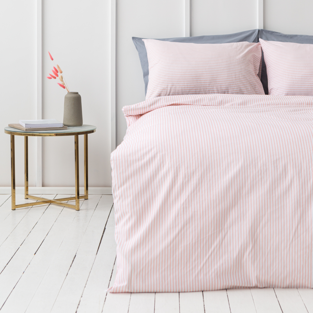 Bettwäsche set "Rose stripes". Bettwäsche Baumwolle, 135/140x200 cm