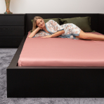  Satin Spannbettlaken „Ash Rose“. Spannbettlaken, 135/140x200 cm