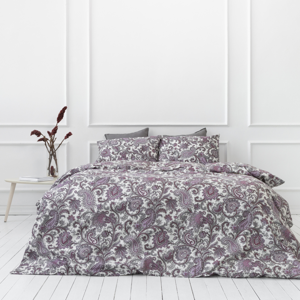 Premium satin bettwäsche set "Burgundy". Bettwäsche aus Satin, 155/160x200 cm