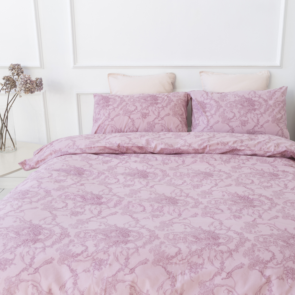 Bettwäsche set "Toile de Jouy red". Bettwäsche Baumwolle, 135/140x200 cm
