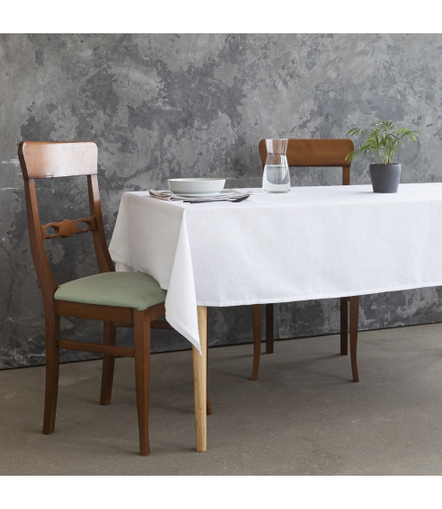 Tischdecke „Linen white“. Tischdecke aus Leinen