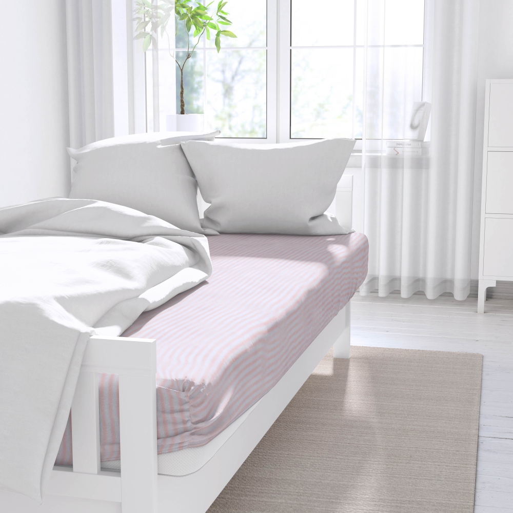 Bettlaken „Rose stripes“. Bettlaken, 150x220 cm