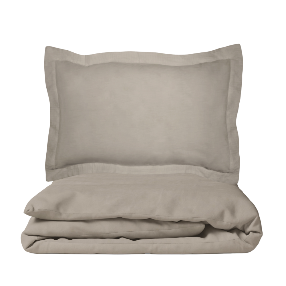 Premium satin bettwäsche set "Taupe". Bettwäsche aus Satin, 135/140x200 cm, 150x200 cm, 155/160x200 cm, 180x200 cm, 200x200 cm, 200x220 cm, 220x240 cm