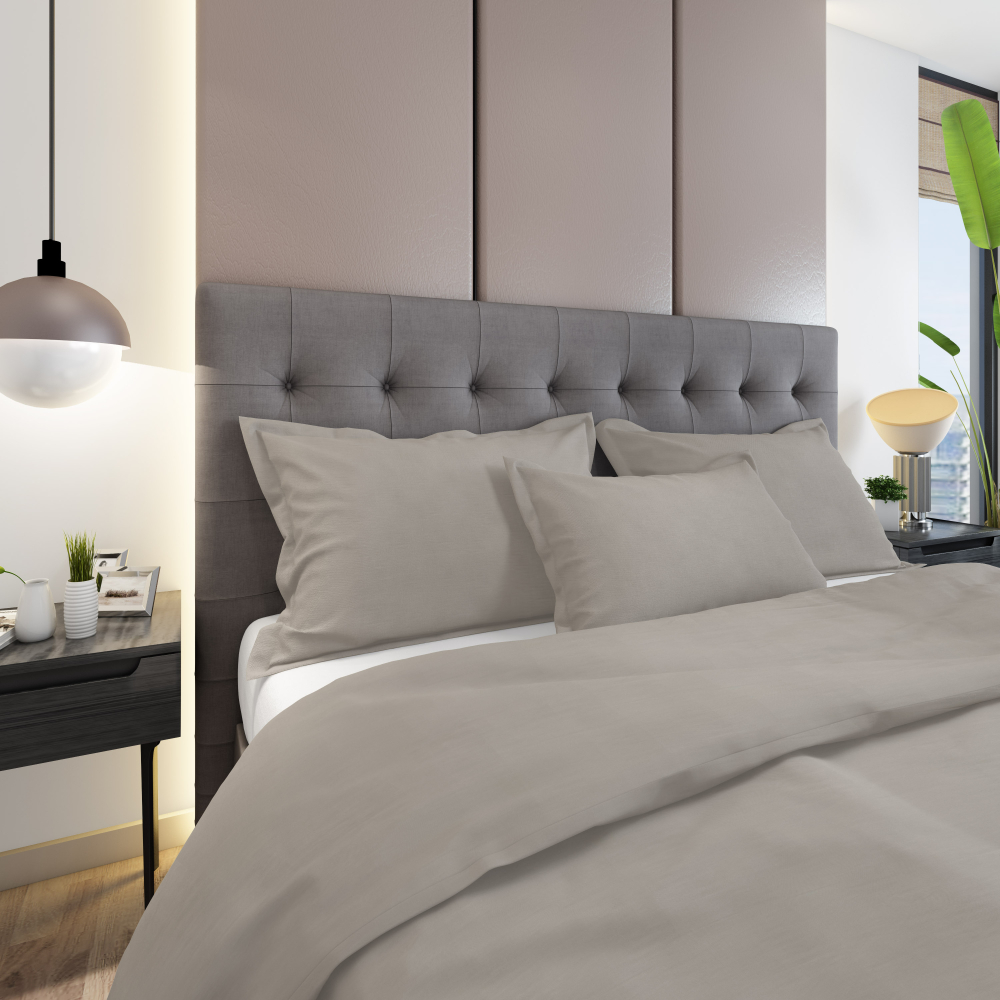 Premium satin bettwäsche set "Taupe". Bettwäsche aus Satin, 135/140x200 cm, 150x200 cm, 155/160x200 cm, 180x200 cm, 200x200 cm, 200x220 cm, 220x240 cm