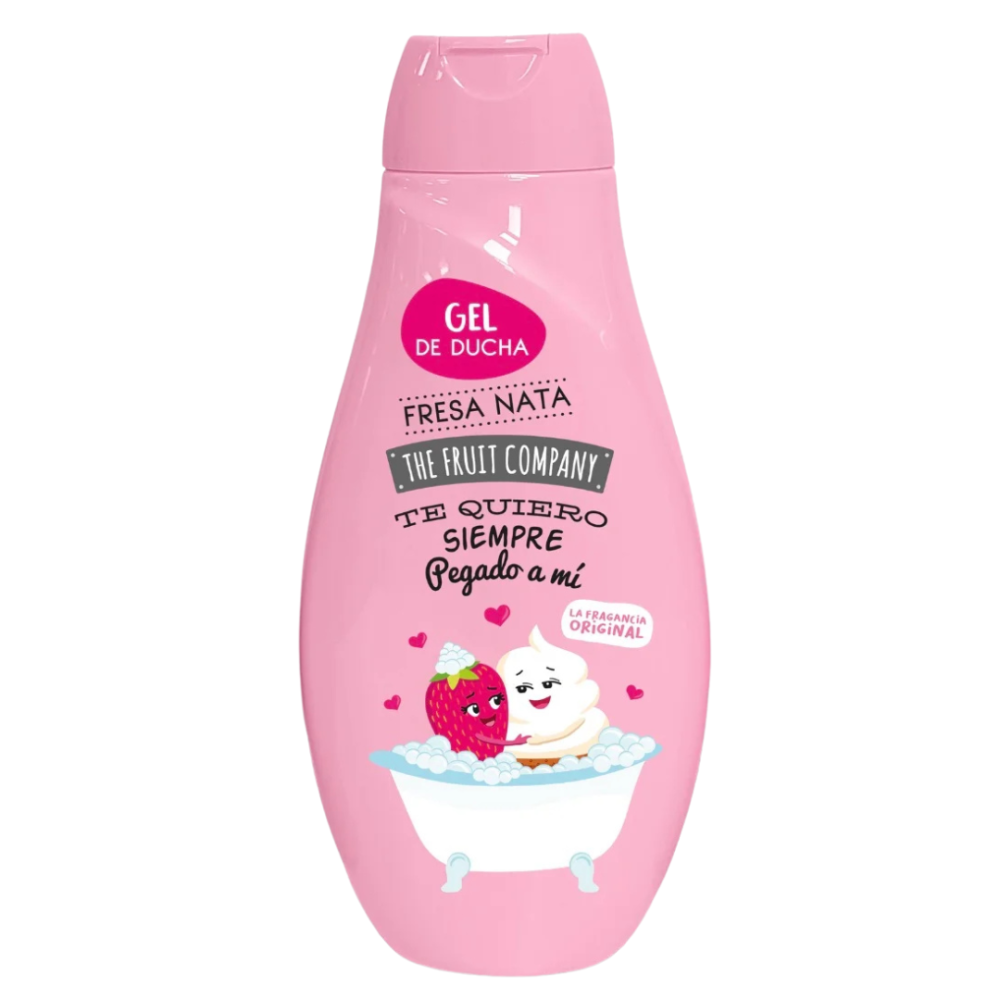 Duschgel "Shower Gel The Fruit Company Te Quiero Siempre". Duschgel mit erdbeer-noten von the fruit company in der verpackung