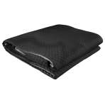 Tagesdecke „Black trapuntino Bedspread“. Tagesdecken, 170x250 cm, 200x250 cm. Beidseitige tagesdecke in schwarz und grau mit feinem muster aus tiefen rechtecken.