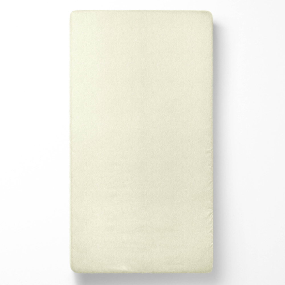 Frottee Spannbettlaken „Cream Terry sheet“. Spannbettlaken 160x200, 90x200 cm, 155/160x200 cm, 180x200 cm. Kremfarbenes frottee-spannbettlaken, das eine glatte und absorbierende oberfläche für einen erholsamen schlaf bietet.