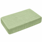 Frottee Spannbettlaken „Olive frote“. Spannbettlaken 180x200, 90x200 cm, 135/140x200 cm, 155/160x200 cm, 180x200 cm, 200x220 cm. Hellgrünes spannleintuch mit dichter und fein ausgeprägter frottee-schlingenstruktur.