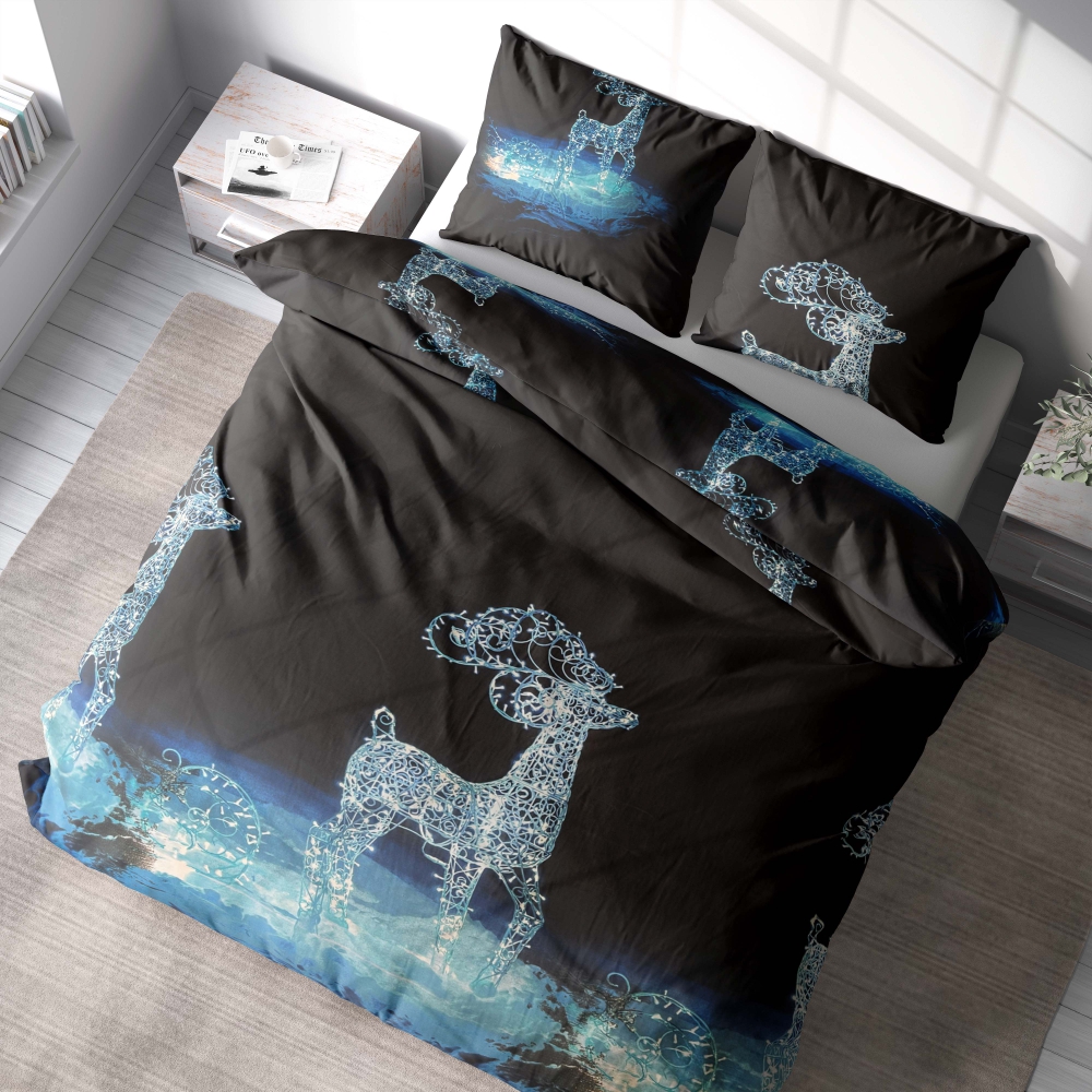 Weihnachtsbettwäsche "Reindeer". Bettwäsche 140x200, 135/140x200 cm, 150x200 cm, 155/160x200 cm, 180x200 cm, 200x200 cm, 200x220 cm