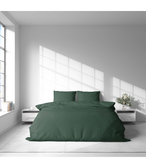Leinen bettwäsche "Linen Dark Green". Leinen Bettwäsche