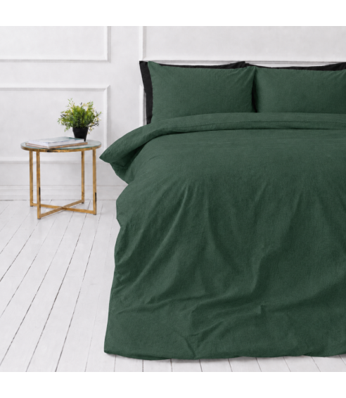 Leinen bettwäsche "Linen Dark Green". Leinen Bettwäsche
