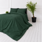 Leinen bettwäsche "Linen Dark Green". Bettwäsche einfarbig, 135/140x200 cm, 150x200 cm, 155/160x200 cm, 180x200 cm, 200x200 cm, 200x220 cm, 220x240 cm