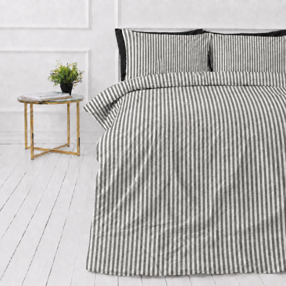 Leinen bettwäsche "Linen Grey Stripes“. Bettwäsche 150x200, 135/140x200 cm, 150x200 cm, 155/160x200 cm, 180x200 cm, 200x200 cm, 200x220 cm, 220x240 cm. Stilvolles bettwäsche-set mit klassischen grauen und weißen streifen. Leinen bettwäsche "Linen Grey Stripes“. Bettwäsche 150x200, 135/140x200 cm, 150x200 cm, 155/160x200 cm, 180x200 cm, 200x200 cm, 200x220 cm, 220x240 cm. Stilvolles bettwäsche-set mit klassischen grauen und weißen streifen.