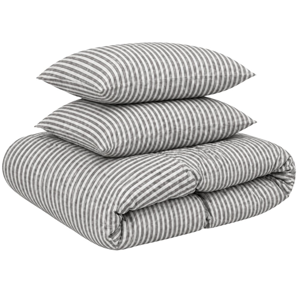 Leinen bettwäsche "Linen Grey Stripes“. Bettwäsche 150x200, 135/140x200 cm, 150x200 cm, 155/160x200 cm, 180x200 cm, 200x200 cm, 200x220 cm, 220x240 cm. Bettwäsche-set in grau und weiß mit feinem längsstreifen-dessin. Leinen bettwäsche "Linen Grey Stripes“. Bettwäsche 150x200, 135/140x200 cm, 150x200 cm, 155/160x200 cm, 180x200 cm, 200x200 cm, 200x220 cm, 220x240 cm. Bettwäsche-set in grau und weiß mit feinem längsstreifen-dessin.