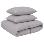 Leinen bettwäsche "Linen Pearl“. Bettwäsche 150x200, 135/140x200 cm, 150x200 cm, 155/160x200 cm, 180x200 cm, 200x200 cm, 200x220 cm, 220x240 cm. Helles graues bettwäsche-set mit zartem fliederton und ruhiger optik.