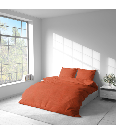 Leinen bettwäsche "Linen Orange". Leinen Bettwäsche