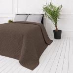 Tagesdecke „Bedspread Brunette“. Tagesdecken, 210x240 cm. Braune bettüberdecke mit regelmäßigem muster in geflochtener anmutung Tagesdecke „Bedspread Brunette“. Tagesdecken, 210x240 cm. Braune bettüberdecke mit regelmäßigem muster in geflochtener anmutung