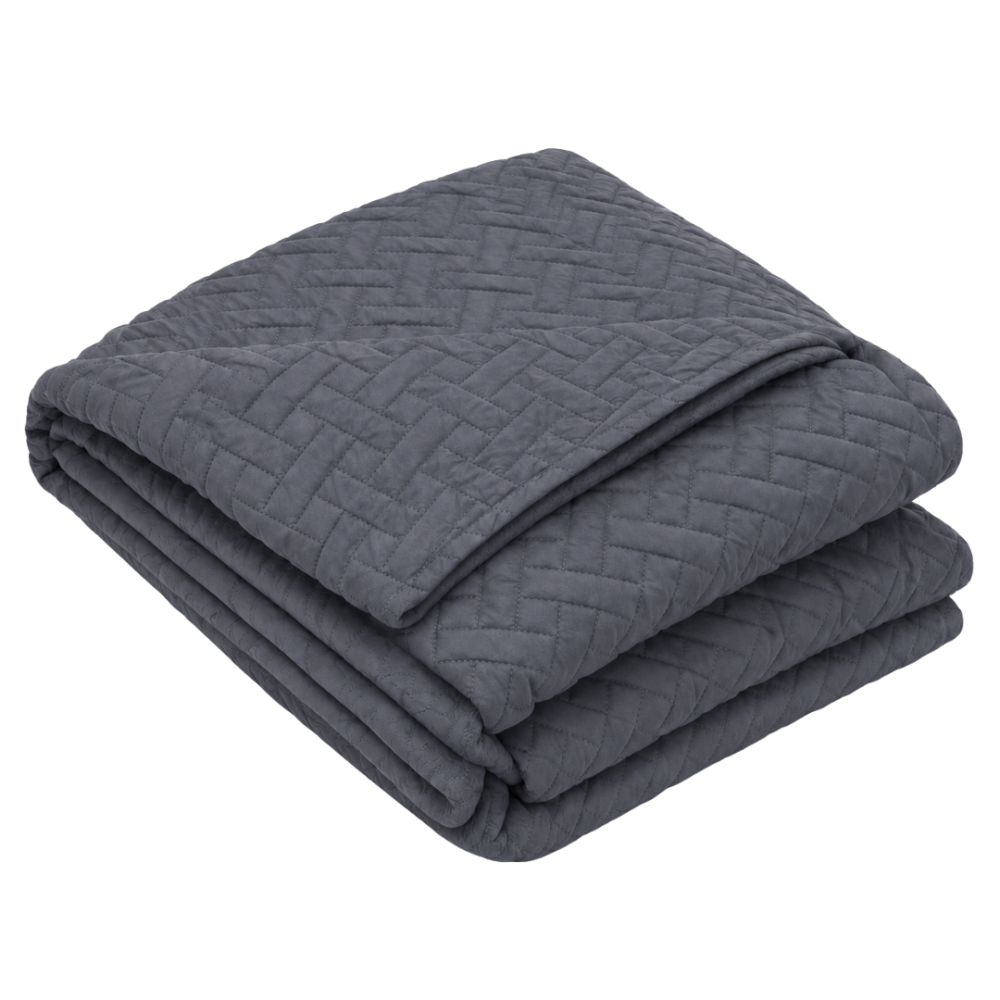 Tagesdecke „Bedspread Graphite“. Tagesdecken, 210x240 cm. Dunkelgraue bettüberdecke mit einem feinen geometrischen steppdessin Tagesdecke „Bedspread Graphite“. Tagesdecken, 210x240 cm. Dunkelgraue bettüberdecke mit einem feinen geometrischen steppdessin